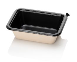Bagasse tray  145x105x45 + removable black film 