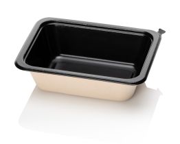 Bagasse tray  171x127x50 + removable black film