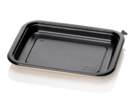 Bagasse tray  187x139x20 + removable black film