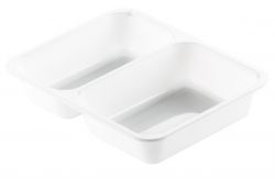 CPET tray 2V 226x176x43mm WIT