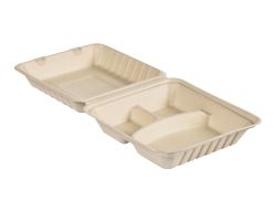 Bagasse MealBox 236x231x81 350/120/120cc Bruin