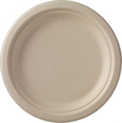 Dinner plate Bagasse 22cm unbleached