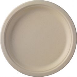 Dinner plate Bagasse 26cm unbleached