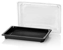 Delitray 185x129x20 APET Zwart